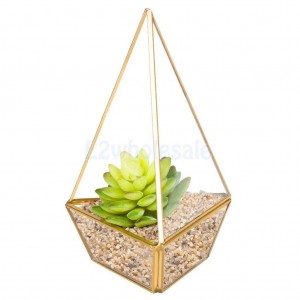 Geometric Metal Terrarium Container Flower Plants Pot Glass Candle Holder   292136414807